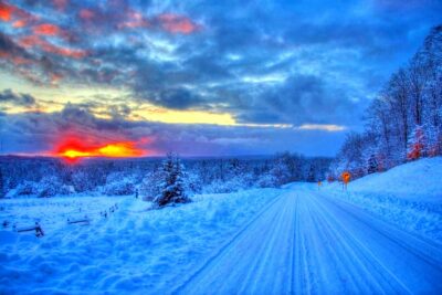 Snow covered road