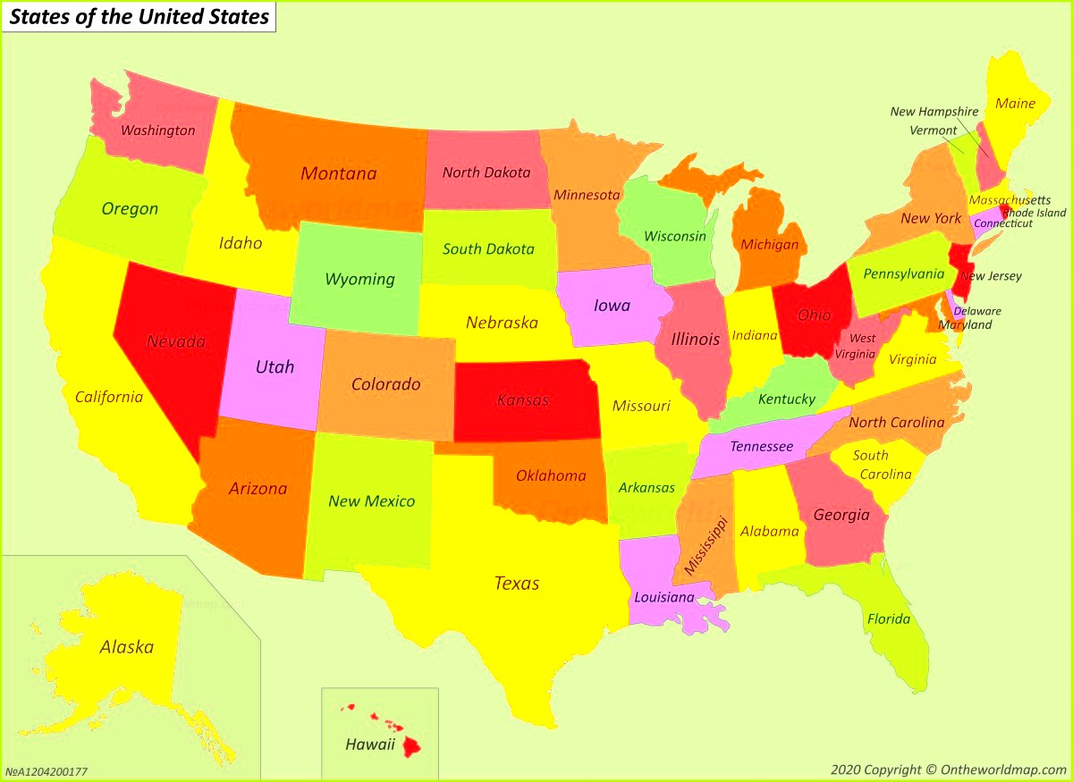 USA States Map  List of US States  US Map  Ontheworldmapcom