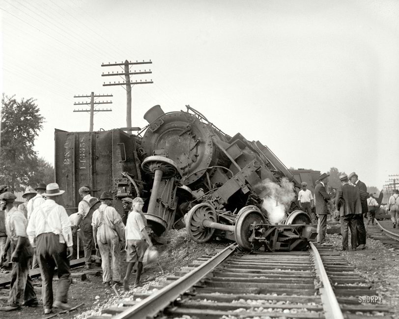 Train Wreck 1922  Shorpy Old Photos  Framed Prints