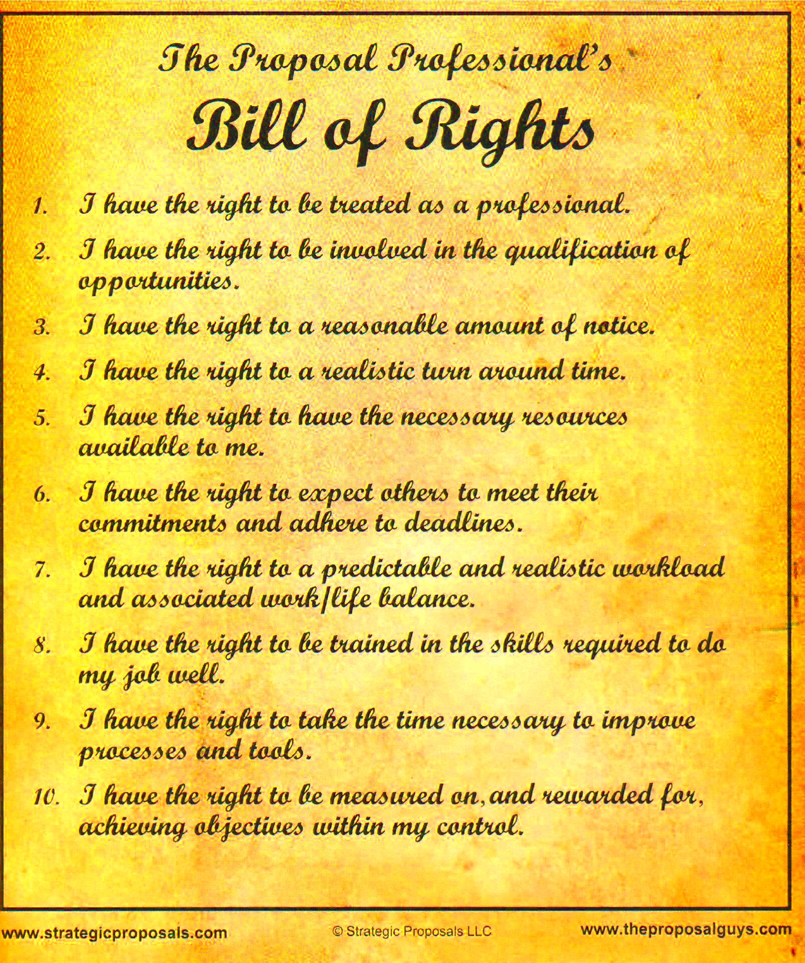 The Bill of Rights is a collective name for the first ten amendments of