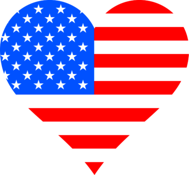 Clipart  Stars and Stripes heart shaped USA heart flag