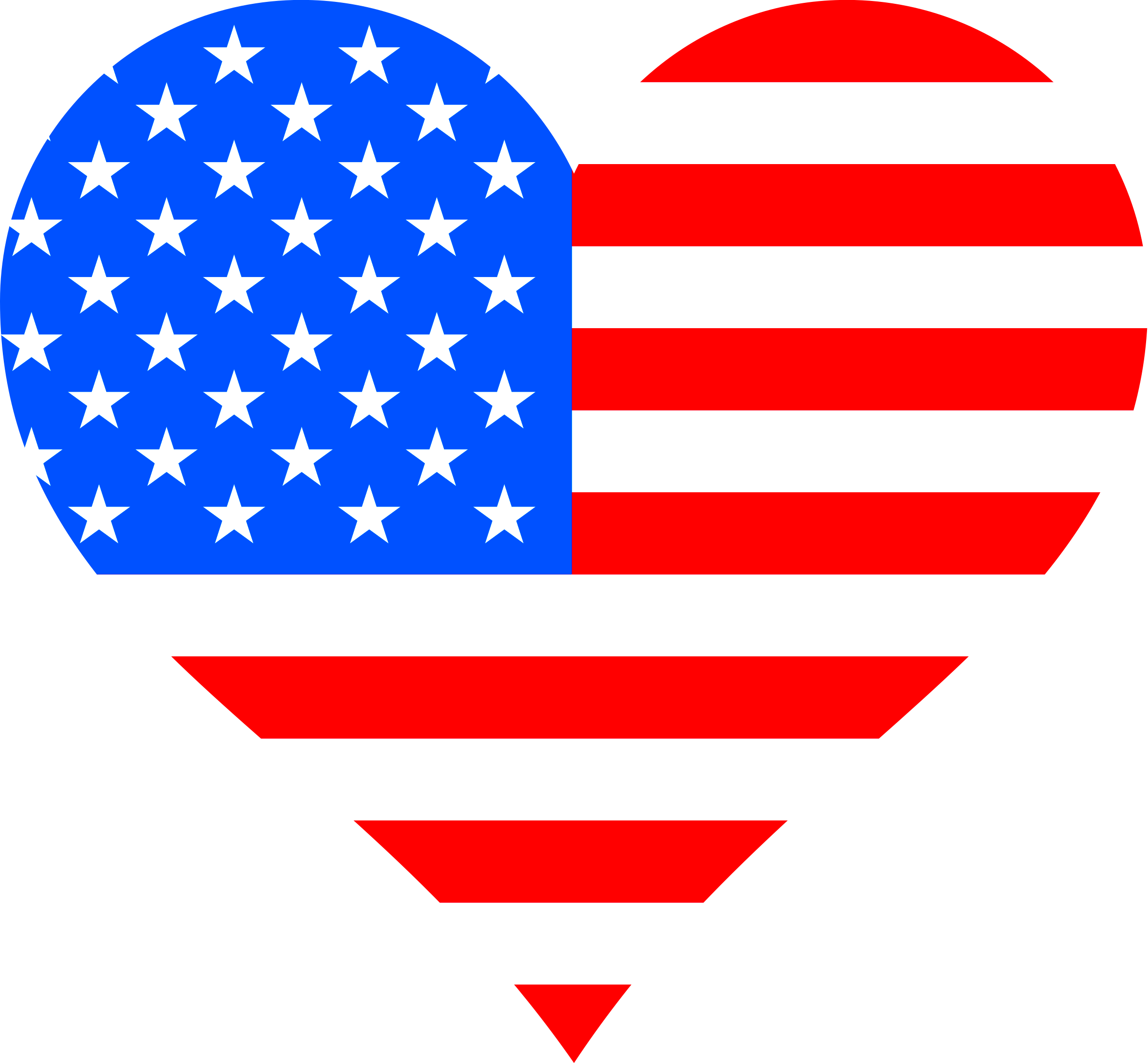 Clipart  Stars and Stripes heart shaped USA heart flag