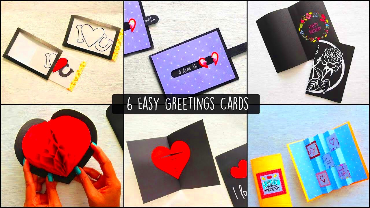 6 Easy DIY Greeting Cards  Handmade Cards  Card Making Ideas  YouTube