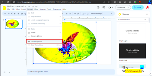 How to make Image Round and Transparent in Google Slides