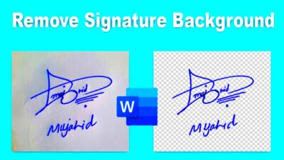 How to remove Signature Background make PNG transparent using Microsoft