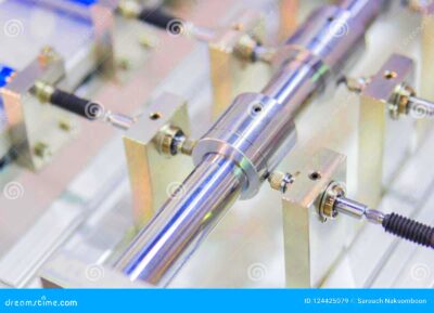 High Precision Shaft Inspection Bending by Centering Stock Image