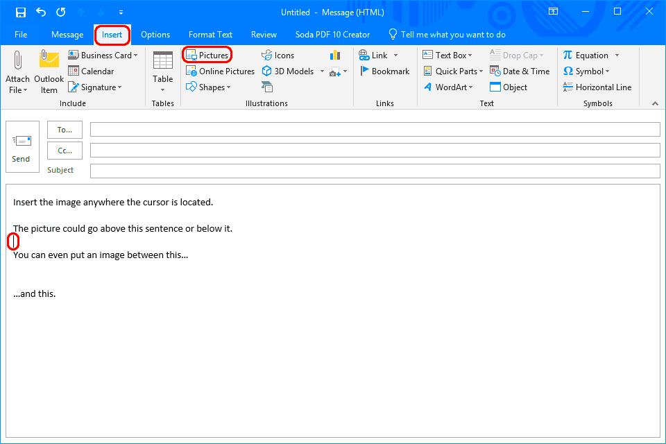 Insert an Image Inline in an Email With Outlook