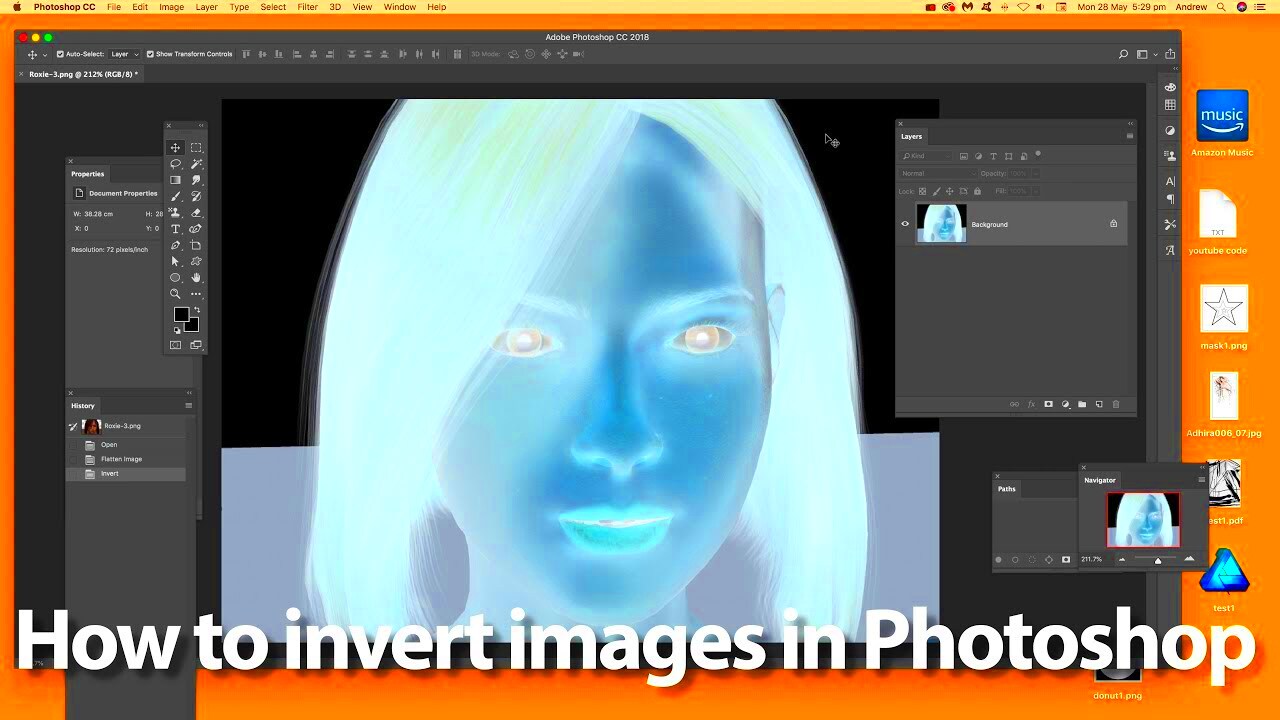 How to invert  reverse  color images in Photoshop CC tutorial  YouTube