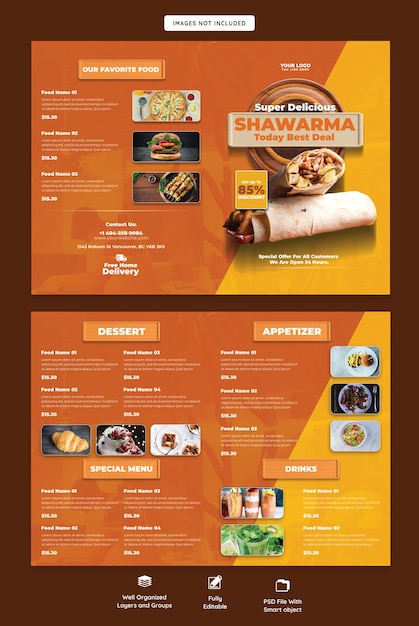 Banner image of Top 20+ Tri Fold Restaurant Food Menu PSD Templates Free Download