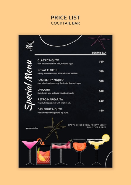 Banner image of Top 20+ Cocktail Menu PSD Templates Free Download