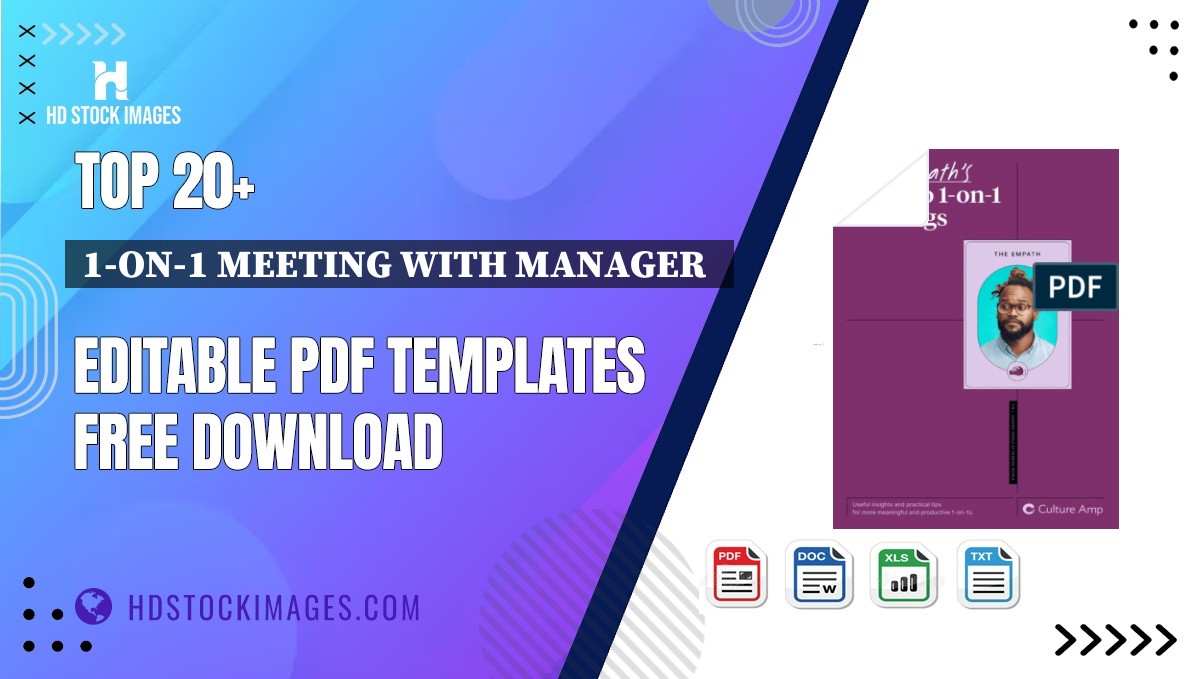 Top 20+ 1-on-1 Meeting With Manager   Editable PDF Templates Free Download