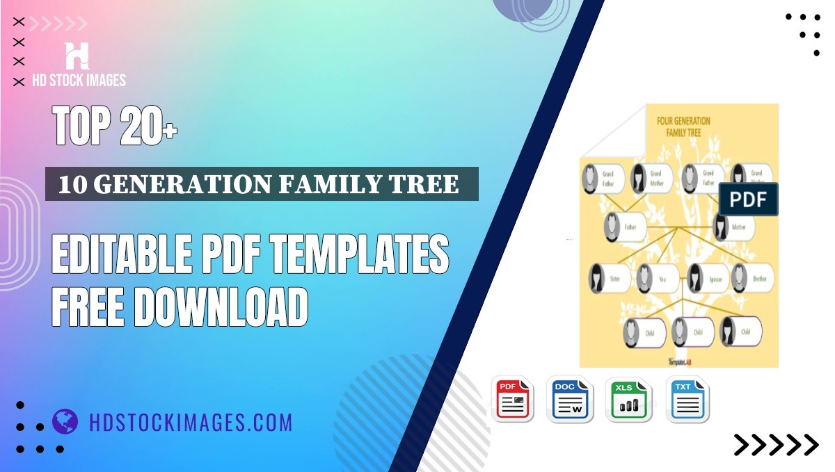 Top 20+ 10 Generation Family Tree   Editable PDF Templates Free Download