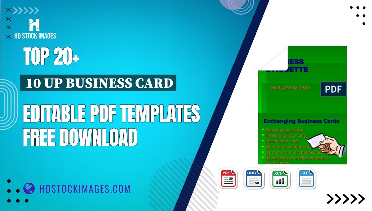 Top 20+ 10 Up Business Card Editable PDF Templates Free Download