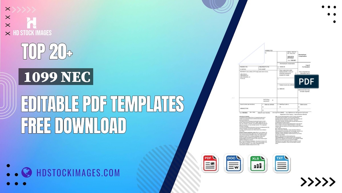 Top 20+ 1099 Nec Editable PDF Templates Free Download