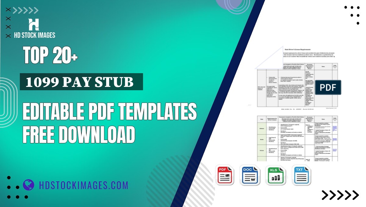 Top 20+ 1099 Pay Stub   Editable PDF Templates Free Download