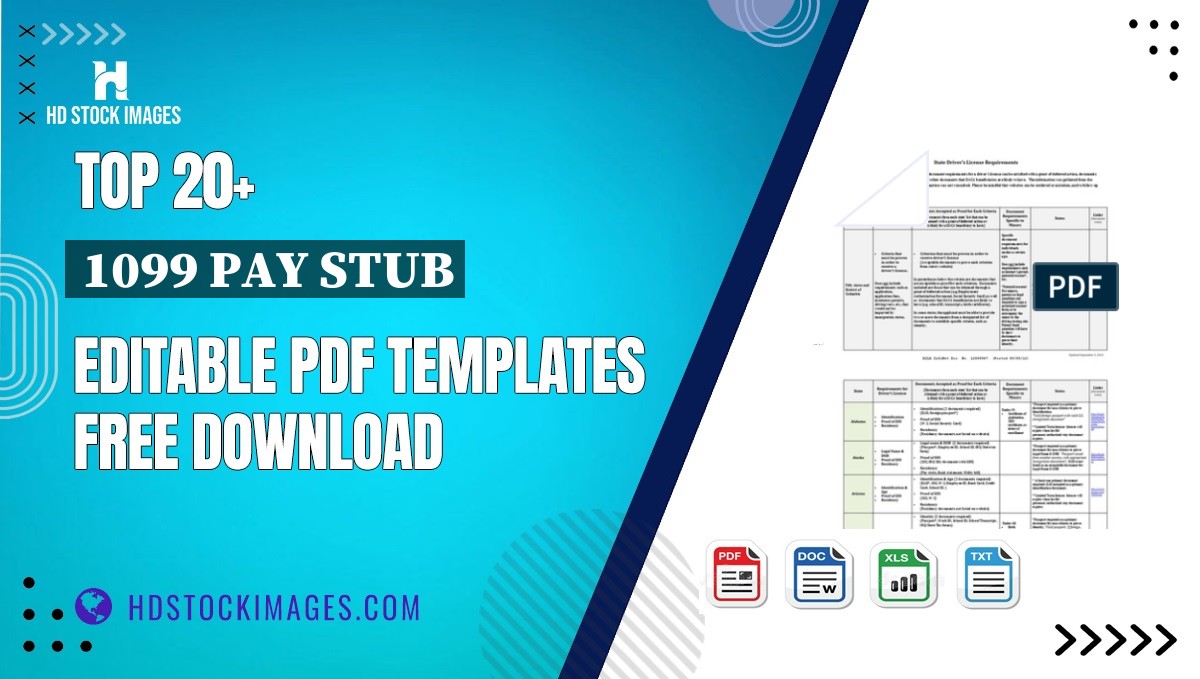 Top 20+ 1099 Pay Stub Editable PDF Templates Free Download