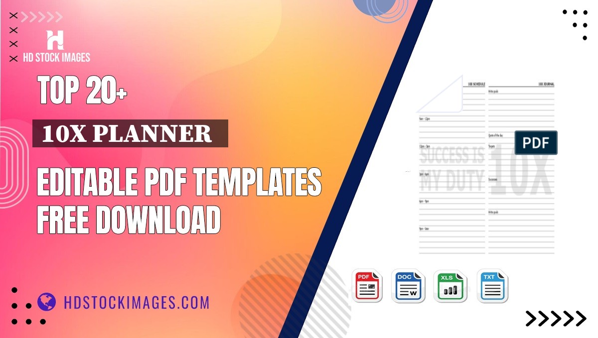 Top 20+ 10x Planner   Editable PDF Templates Free Download