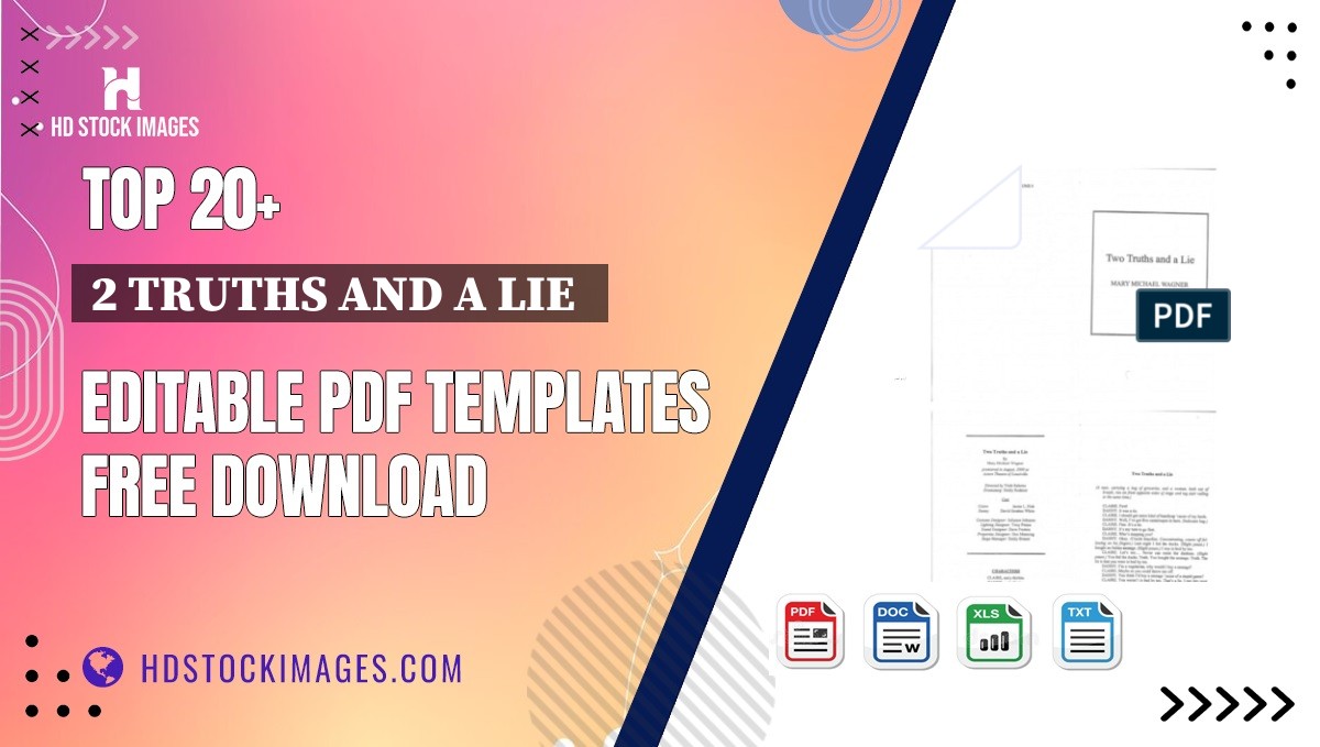 Top 20+ 2 Truths And A Lie   Editable PDF Templates Free Download