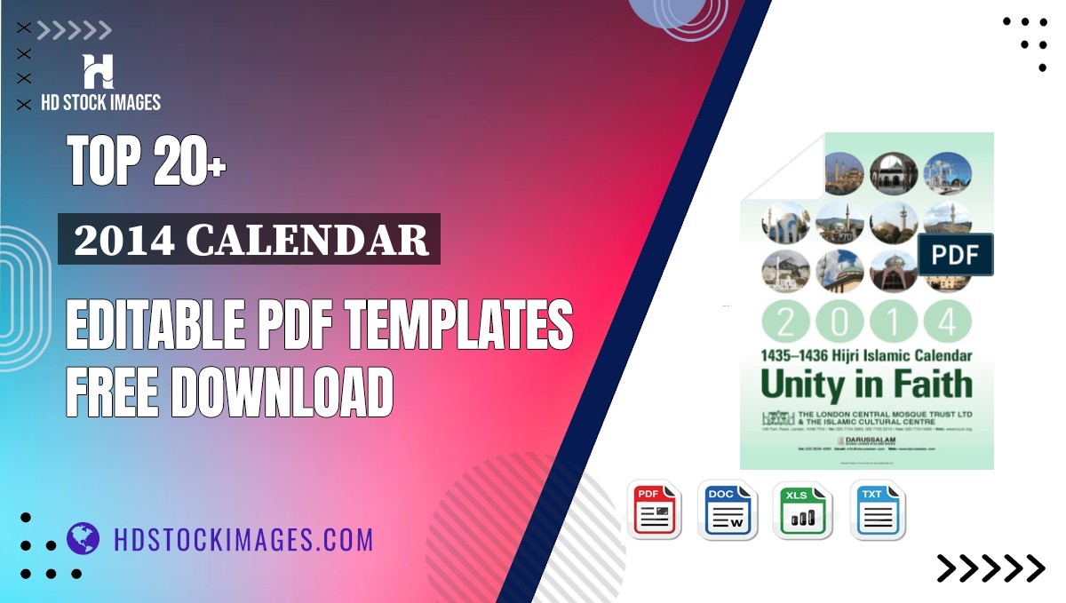 Top 20+ 2014 Calendar Editable PDF Templates Free Download