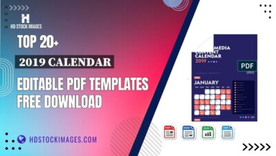 Top 20+ 2019 Calendar Editable PDF Templates Free Download