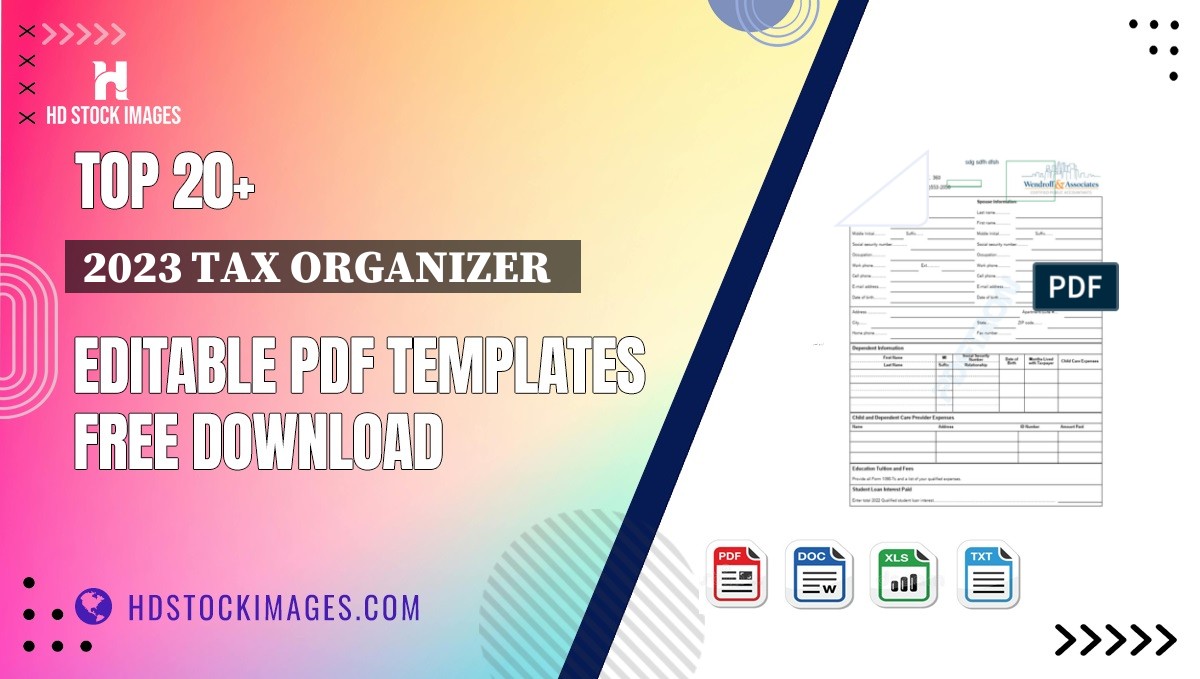 Top 20+ 2023 Tax Organizer   Editable PDF Templates Free Download