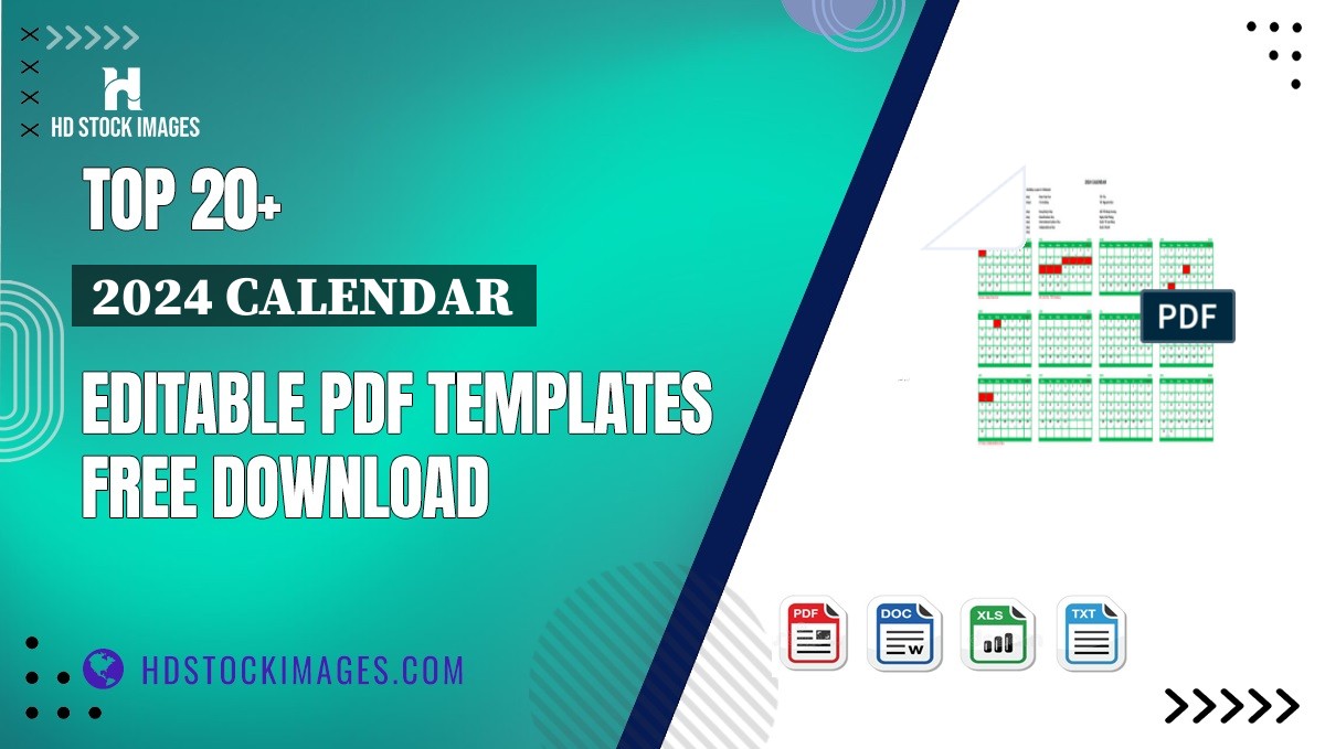 Top 20+ 2024 Calendar  Editable PDF Templates Free Download