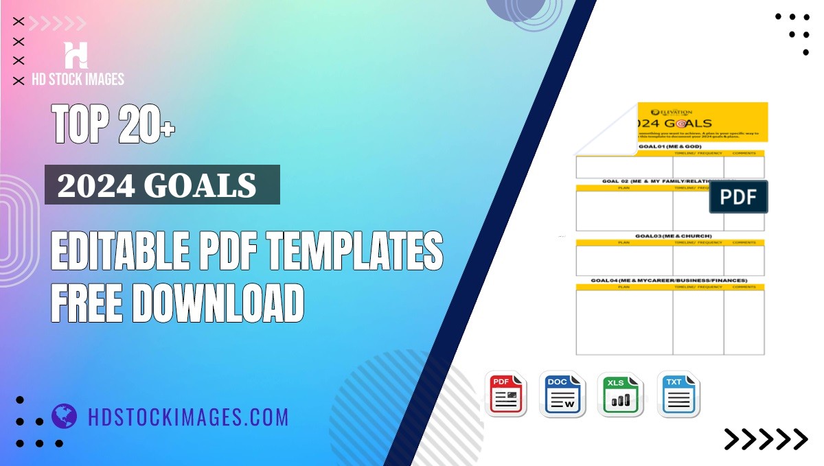 Top 20+ 2024 Goals   Editable PDF Templates Free Download