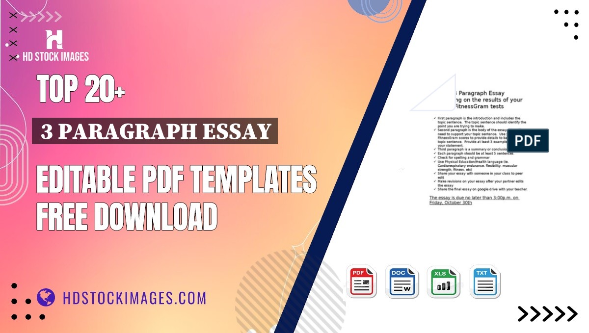 Top 20+ 3 Paragraph Essay Editable PDF Templates Free Download