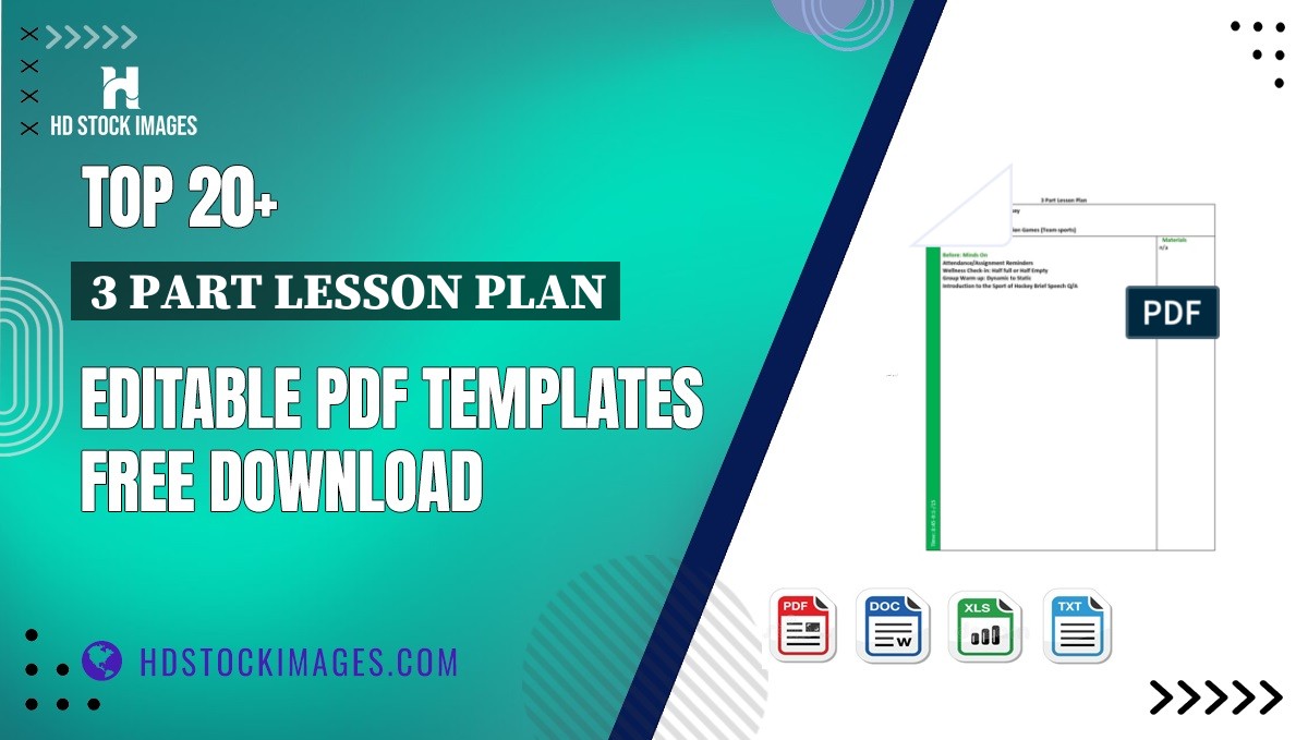 Top 20+ 3 Part Lesson Plan Editable PDF Templates Free Download