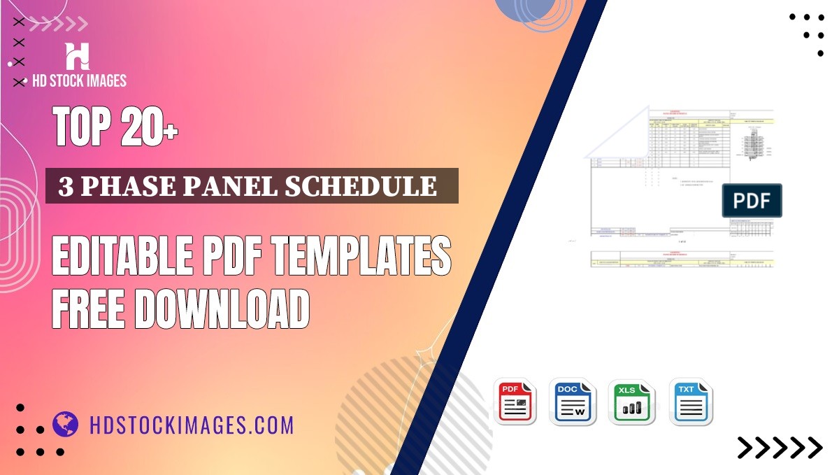 Top 20+ 3 Phase Panel Schedule   Editable PDF Templates Free Download