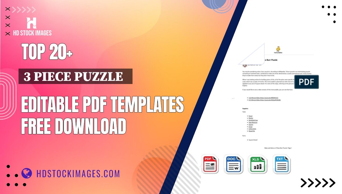 Top 20+ 3 Piece Puzzle   Editable PDF Templates Free Download