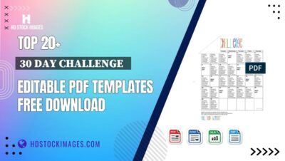 Top 20+ 30 Day Challenge   Editable PDF Templates Free Download