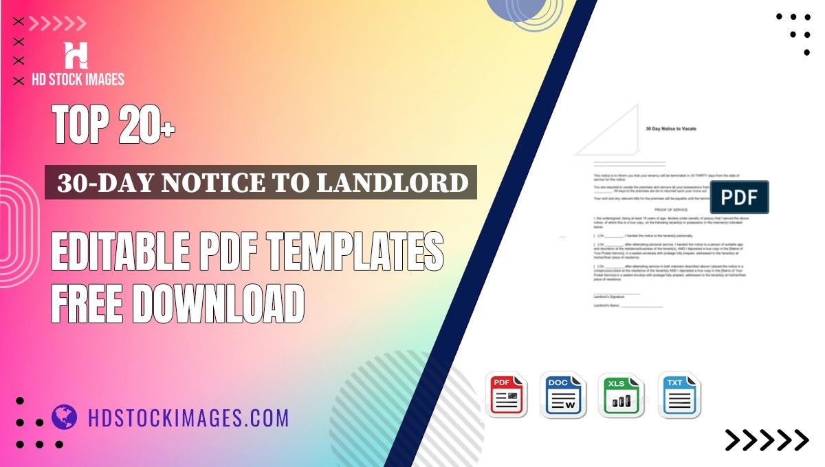 Top 20+ 30-day Notice To Landlord Editable PDF Templates Free Download