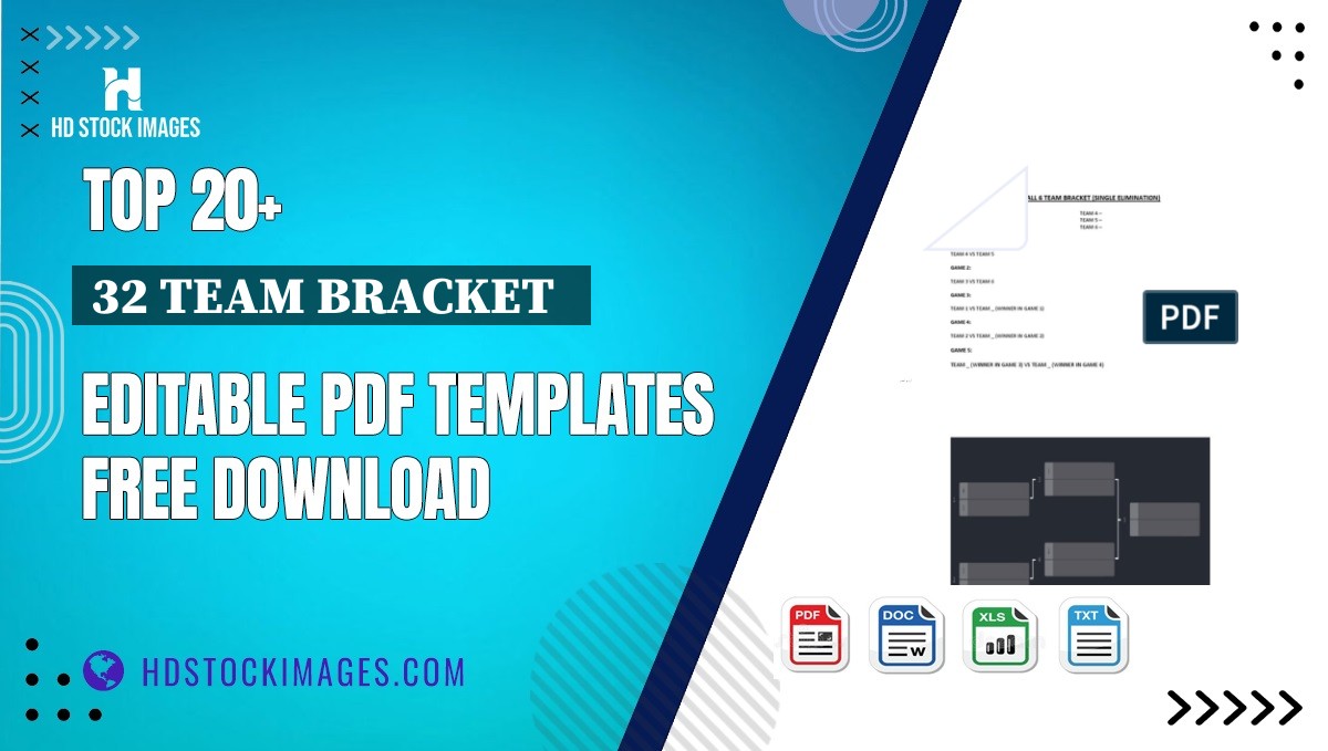 Top 20+ 32 Team Bracket   Editable PDF Templates Free Download