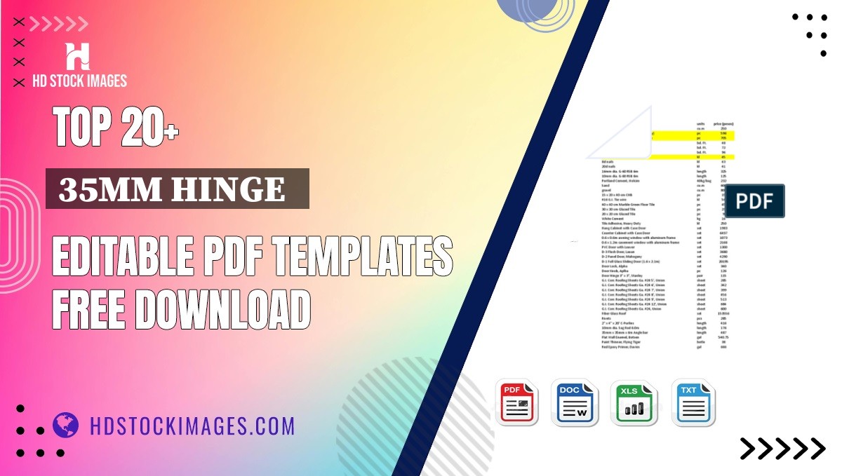 Top 20+ 35mm Hinge   Editable PDF Templates Free Download