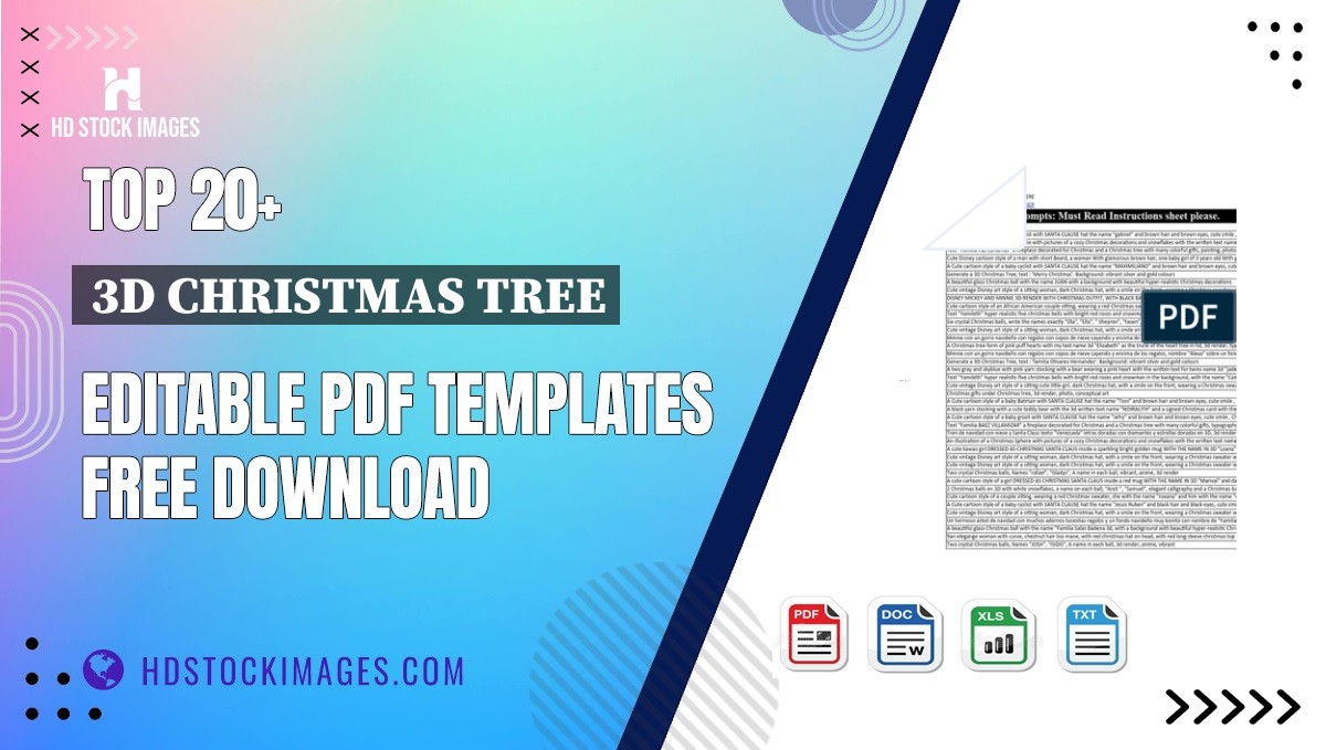 Top 20+ 3d Christmas Tree Editable PDF Templates Free Download