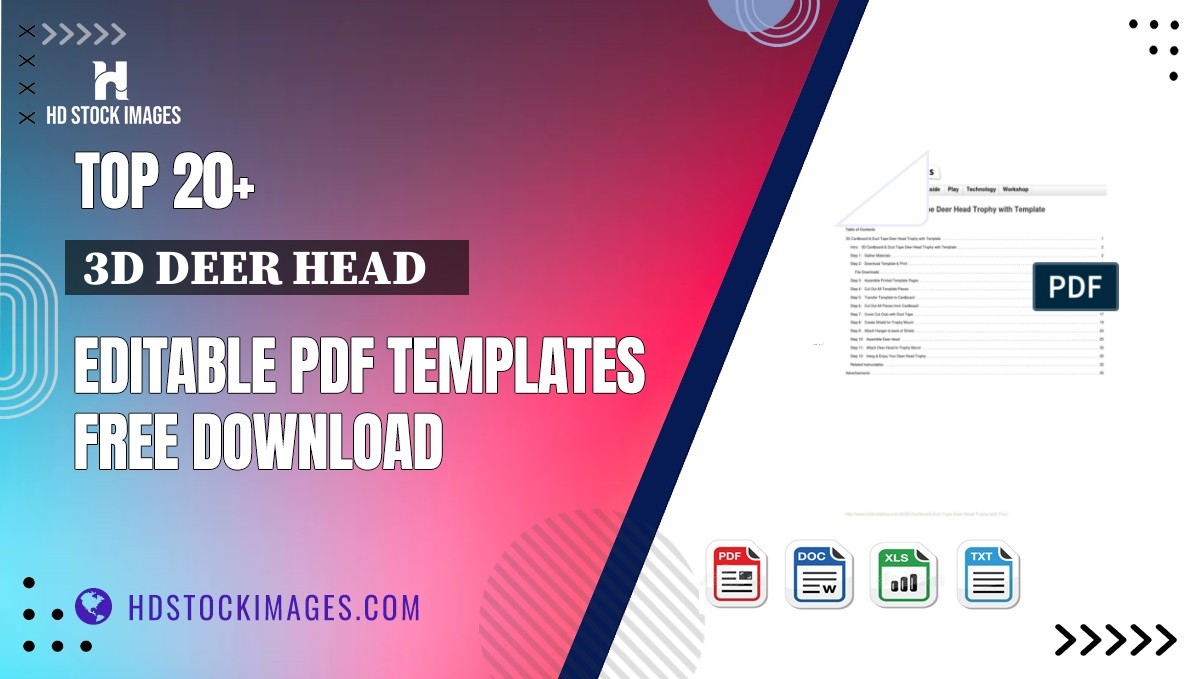 Top 20+ 3d Deer Head    Editable PDF Templates Free Download