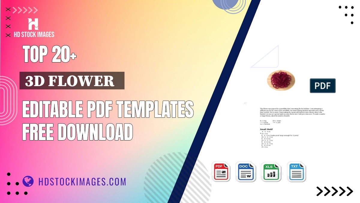 Top 20+ 3d Flower   Editable PDF Templates Free Download