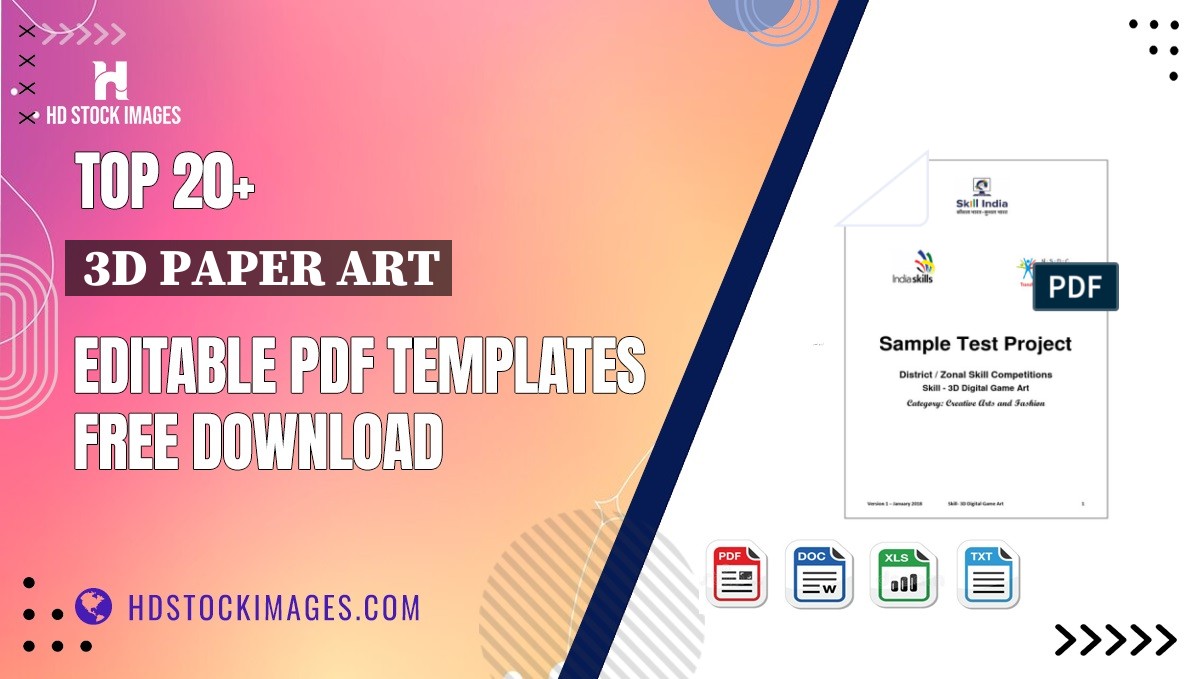 Top 20+ 3d Paper Art Editable PDF Templates Free Download