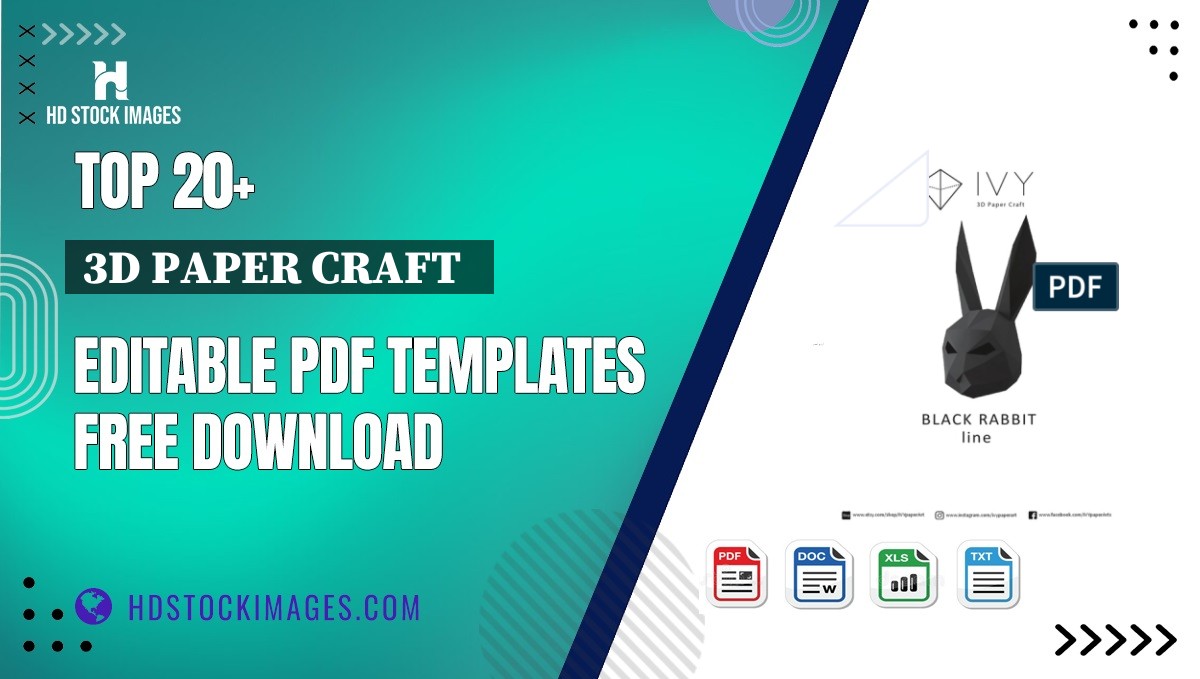 Top 20+ 3d Paper Craft   Editable PDF Templates Free Download