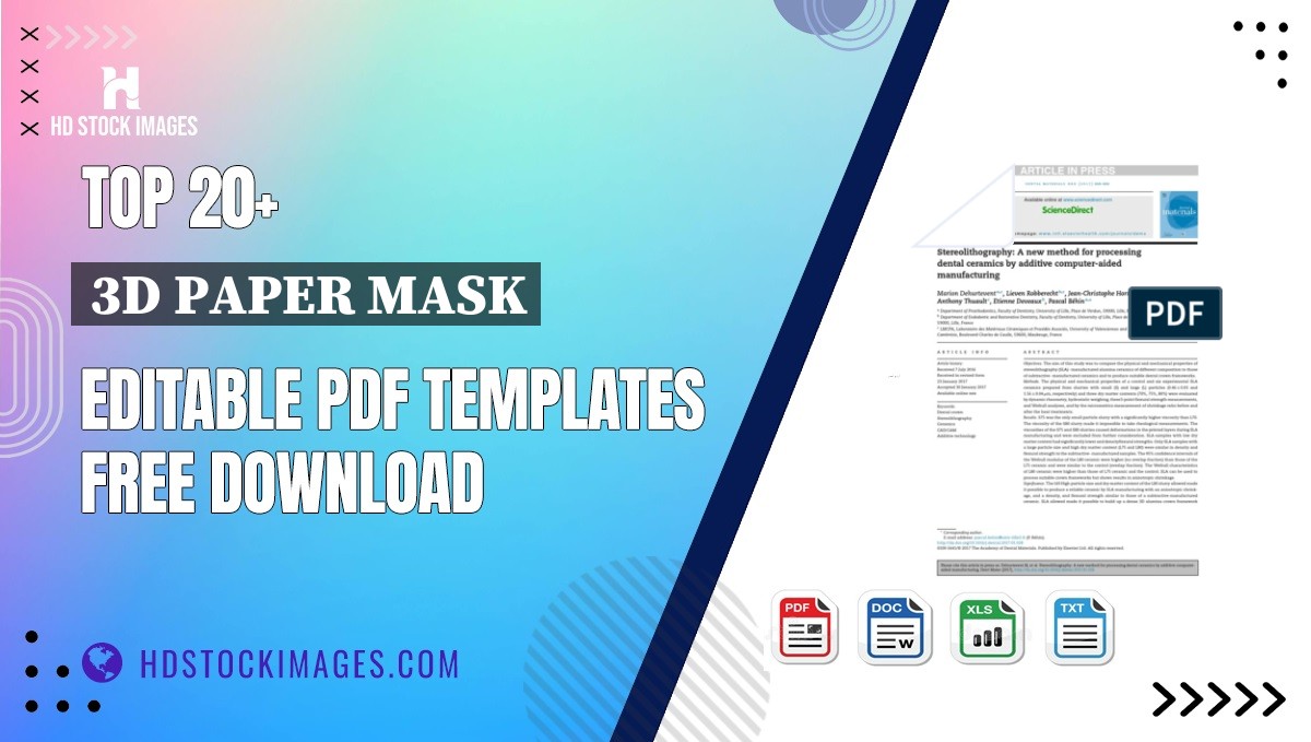 Top 20+ 3d Paper Mask Editable PDF Templates Free Download