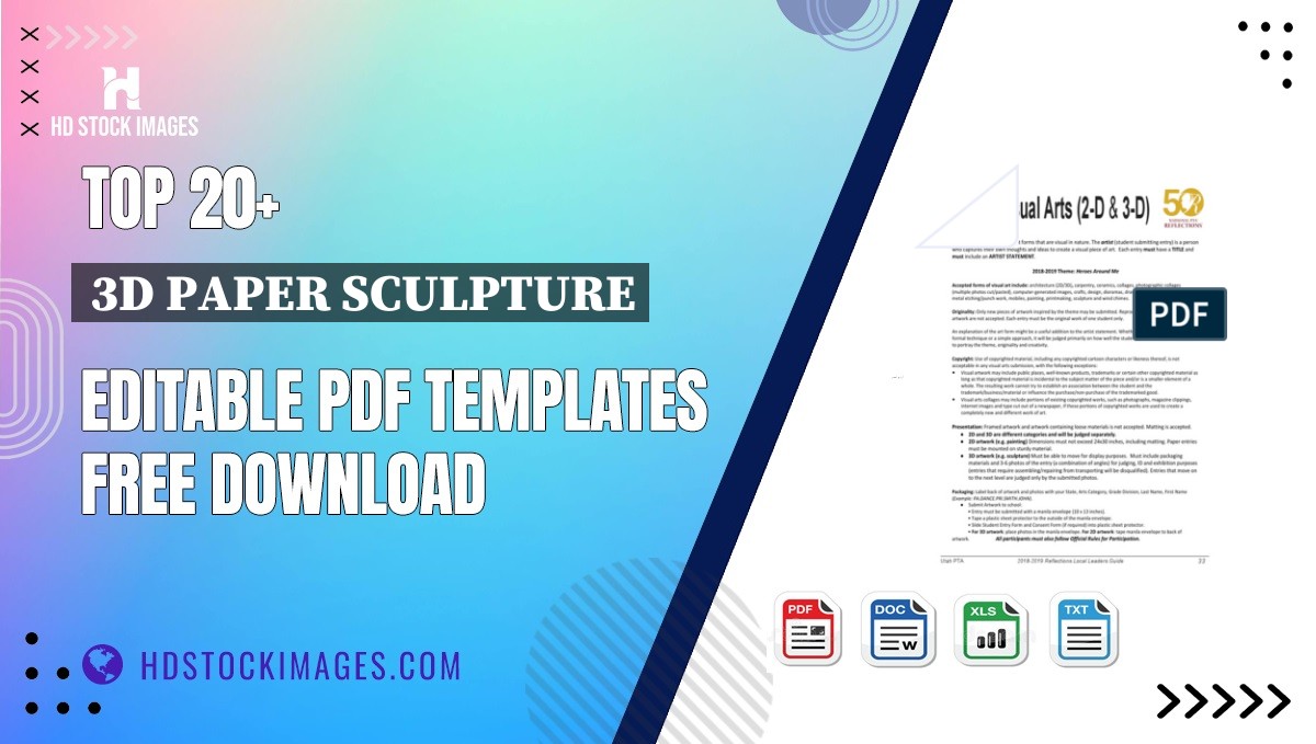 Top 20+ 3d Paper Sculpture Editable PDF Templates Free Download