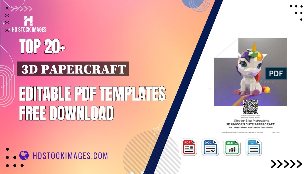 Top 20+ 3d Papercraft Editable PDF Templates Free Download