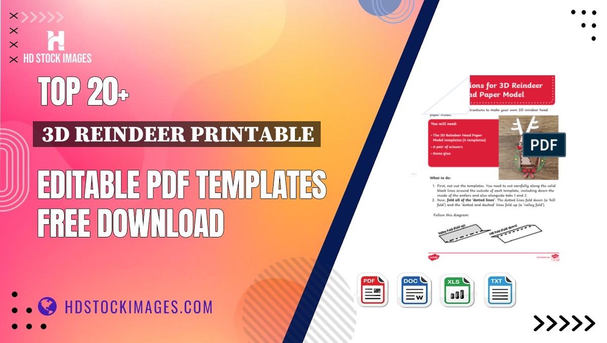 Top 20+ 3d Reindeer Printable Editable PDF Templates Free Download