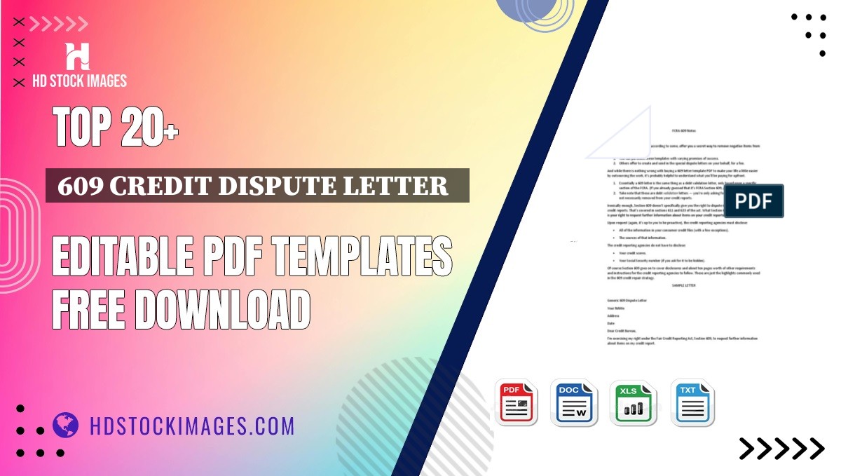 Top 20+ 609 Credit Dispute Letter   Editable PDF Templates Free Download