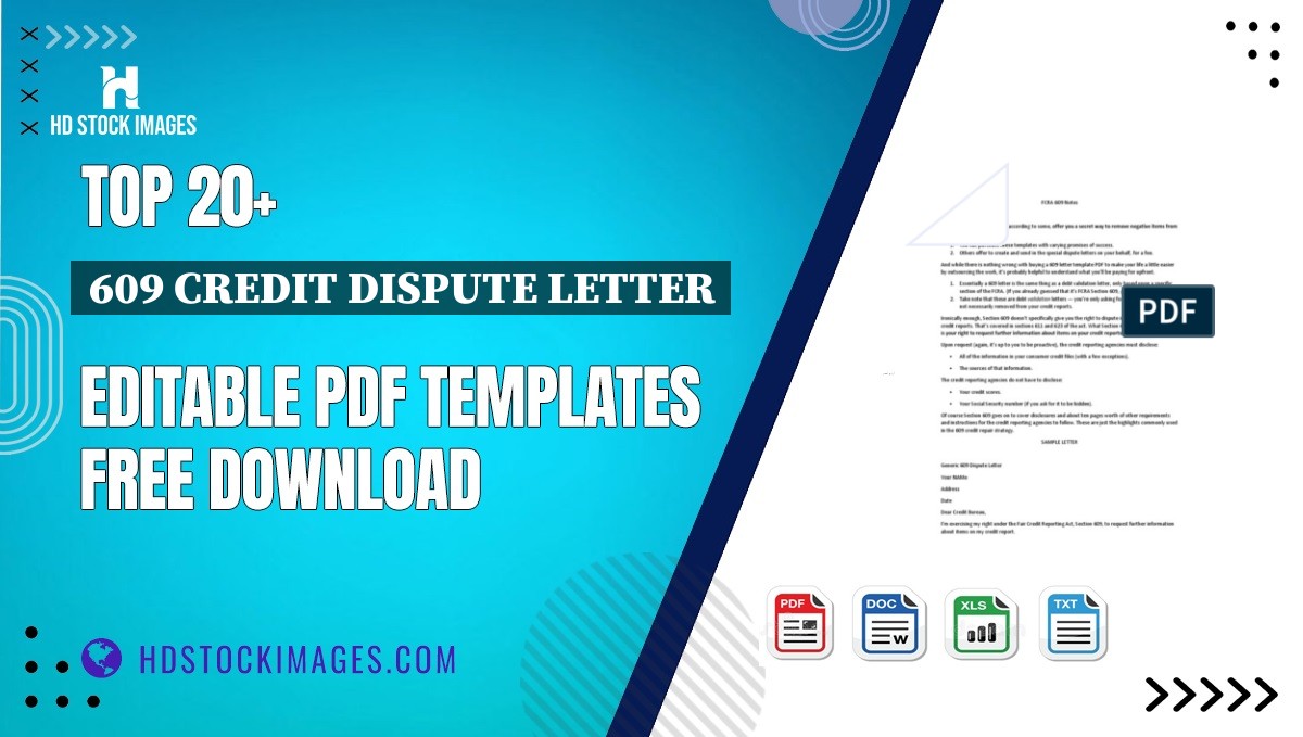 Top 20+ 609 Credit Dispute Letter Editable PDF Templates Free Download