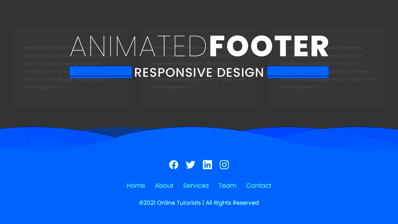 How to Make Responsive Animated Website Footer using Html  CSS