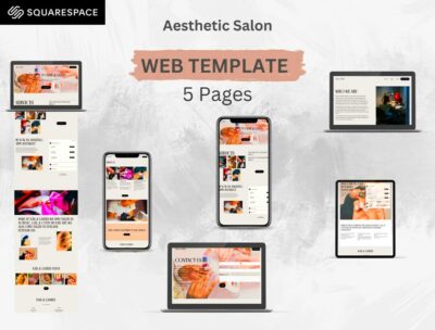 Aesthetic Salon Squarespace Template  Etsy