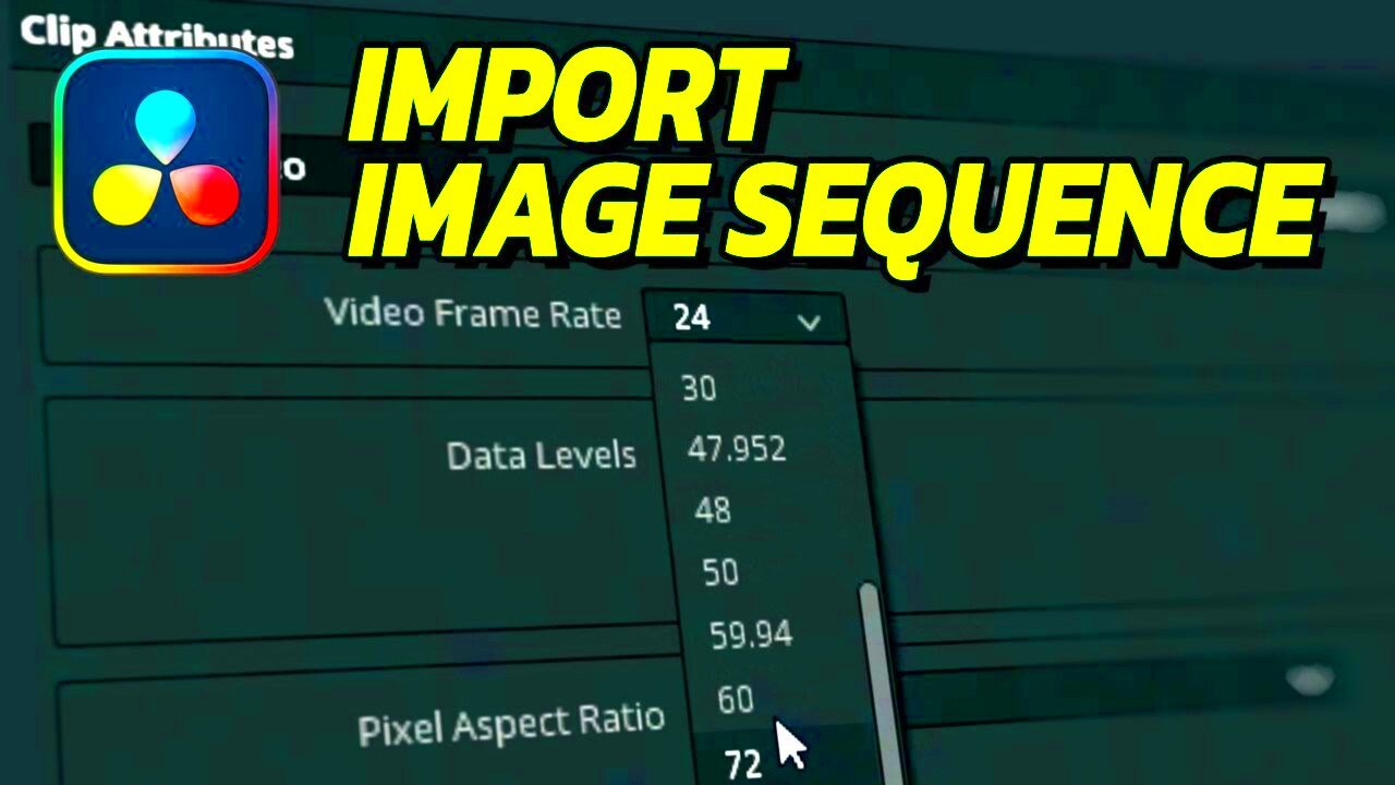 Import image sequence in DaVinci Resolve 18  YouTube