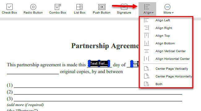 How to Align and Center Multiple Form Fields with LightPDF